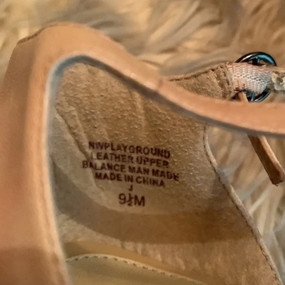 Nine West Playground Leather Pumps w/ Ankle Strap Nude Womens Shoe Size 9.5M - Picture 8 of 15